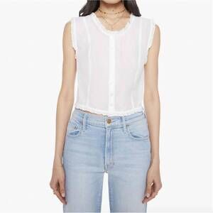 NEW MOTHER the sweetheart sleeveless blouse in bright white